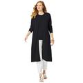 Plus Size Women's Fine Gauge Duster Cardigan by Jessica London in Black (Size 18/20) Cardigan Sweater