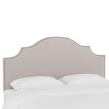 Linen Nail Button Notched Headboard by Skyline Furniture in Linen Putty (Size FULL)