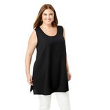 Plus Size Women's Georgette Tunic Tank by Jessica London in Black (Size 24 W) Top Blouse