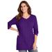 Plus Size Women's Cable Knit V-Neck Pullover Sweater by Woman Within in Radiant Purple (Size 38/40)