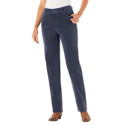 Plus Size Women's Corduroy Straight Leg Stretch Pant by Woman Within in Navy (Size 28 W)