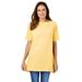 Plus Size Women's Perfect Short-Sleeve Boatneck Tunic by Woman Within in Banana (Size 5X)