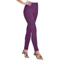 Plus Size Women's Stretch Cotton Legging by Woman Within in Plum Purple (Size S)
