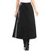 Plus Size Women's Complete Cotton A-Line Skirt by Roaman's in Black Denim (Size 34 W) 100% Cotton Long Length