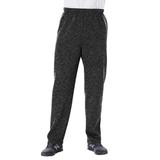 Men's Big & Tall Fleece Open-Bottom Sweatpants by KingSize in Black White Marl (Size 9XL)