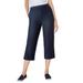 Plus Size Women's Capri Fineline Jean by Woman Within in Indigo Sanded (Size 30 WP)