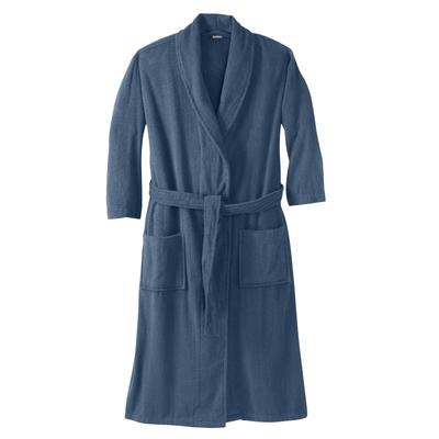 Men's Big & Tall Terry Bathrobe with Pockets by KingSize in Slate Blue (Size 2XL/3XL)