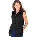 Plus Size Women's Sleeveless Kate Big Shirt by Roaman's in Black (Size 38 W) Button Down Shirt Blouse