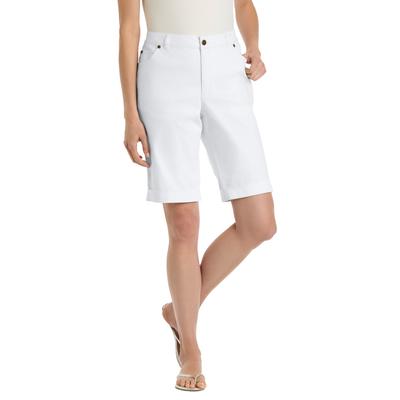 Plus Size Women's Stretch Denim Jean Bermuda Short by Woman Within in White (Size 42 W)