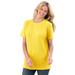 Plus Size Women's Thermal Short-Sleeve Satin-Trim Tee by Woman Within in Primrose Yellow (Size M) Shirt
