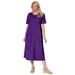 Plus Size Women's Button-Front Essential Dress by Woman Within in Radiant Purple (Size 5X)