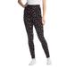 Plus Size Women's Stretch Cotton Printed Legging by Woman Within in Black Pretty Bouquet (Size 6X)