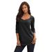 Plus Size Women's Sweetheart Ultimate Tee by Roaman's in Black (Size 26/28) Long Sleeve Shirt