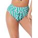 Plus Size Women's Striped Tie Front Bikini Bottom by Swimsuits For All in Aloe White Stripe (Size 20)