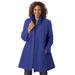 Plus Size Women's Fleece Swing Funnel-Neck Coat by Woman Within in Ultra Blue (Size L)