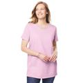 Plus Size Women's Perfect Short-Sleeve Keyhole Tee by Woman Within in Pink (Size 18/20) Shirt