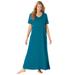 Plus Size Women's Long T-Shirt Lounger by Dreams & Co. in Deep Teal (Size L)