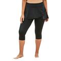 Plus Size Women's Skirted Swim Capri Pant by Swim 365 in Black (Size 24) Swimsuit Bottoms