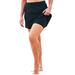 Plus Size Women's Zip-Pocket Swim Skort by Swim 365 in Black (Size 30) Swimsuit Bottoms