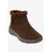 Wide Width Women's The On-the-Go Bootie by Skechers in Brown Wide (Size 7 1/2 W)