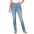 Plus Size Women's Stretch Slim Jean by Woman Within in Light Wash Sanded (Size 34 WP)