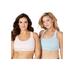 Plus Size Women's Wireless Sport Bra 2-Pack by Comfort Choice in Pastel Pack (Size 1X)