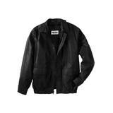 Men's Big & Tall Leather Aviator Jacket by KingSize in Black (Size 2XL)