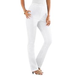 Plus Size Women's Straight-Leg Comfort Stretch Jean by Denim 24/7 in White Denim (Size 34 W) Elastic Waist Denim