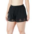 Plus Size Women's Laser-Cut Swim Short by Swim 365 in Black (Size 14/16) Swimsuit Bottoms