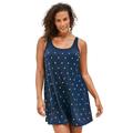 Plus Size Women's Studded Trapeze Swim Dress by Swim 365 in Navy Silver (Size 20) Swimsuit