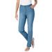 Plus Size Women's Straight-Leg Stretch Jean by Woman Within in Light Wash Sanded (Size 44 W)