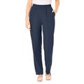 Plus Size Women's Hassle Free Woven Pant by Woman Within in Navy (Size 18 T)