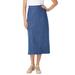 Plus Size Women's Flex-Fit Pull-On Denim Skirt by Woman Within in Medium Stonewash (Size 18 W)