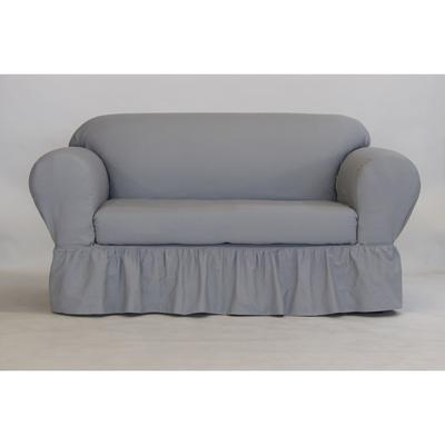 Ruffled 2-Pc. Slipcover by Classic Slipcovers in Gray (Size CHAIR)