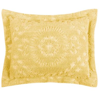 Rio Collection Tufted Chenille Sham by Better Trends in Yellow (Size KING)