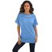 Plus Size Women's Ladder Stitch Tee by Roaman's in Horizon Blue (Size 1X) Shirt