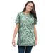 Plus Size Women's Perfect Printed Short-Sleeve Crewneck Tee by Woman Within in Sage Blossom Vine (Size 1X) Shirt