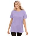 Plus Size Women's Thermal Short-Sleeve Satin-Trim Tee by Woman Within in Soft Iris (Size 1X) Shirt