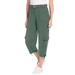 Plus Size Women's Pull-On Knit Cargo Capri by Woman Within in Pine (Size 34/36) Pants