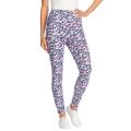 Plus Size Women's Stretch Cotton Printed Legging by Woman Within in Navy Happy Ditsy (Size 2X)