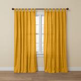 Wide Width Poly Cotton Canvas Tab-Top Panel by BrylaneHome in Ochre (Size 48" W 63" L) Window Curtain