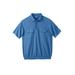 Men's Big & Tall Jersey Double Pocket Banded Bottom Polo by KingSize in Classic Blue (Size 8XL)