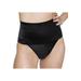 Plus Size Women's Soft Shaping Wide Band Thong by Rago in Black (Size 2X)