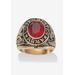 Men's Big & Tall Gold-Plated Ruby United States Army Ring by PalmBeach Jewelry in Ruby (Size 11)