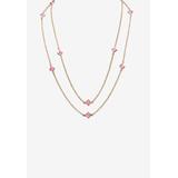 Women's Gold Tone Endless 48" Necklace with Princess Cut Birthstone by PalmBeach Jewelry in June