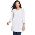Plus Size Women's Perfect Three-Quarter Sleeve Crewneck Tunic by Woman Within in White (Size 18/20)
