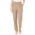 Plus Size Women's Hassle Free Woven Pant by Woman Within in New Khaki (Size 30 T)