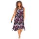 Plus Size Women's Sharktail Beach Cover Up by Swim 365 in Multi Textured Palms (Size 14/16) Dress