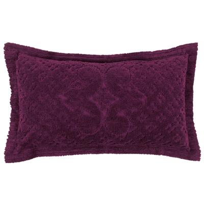 Ashton Collection Tufted Chenille Sham by Better Trends in Plum (Size STANDARD)
