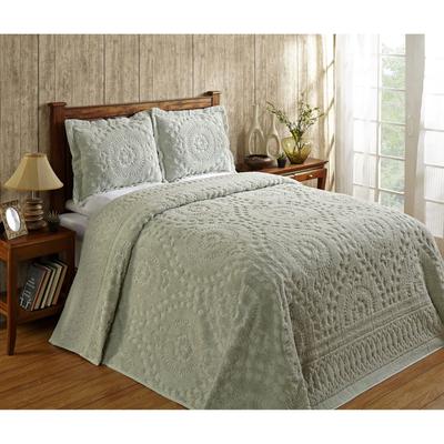 Rio Collection Chenille Bedspread by Better Trends in Sage (Size TWIN)